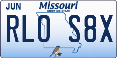 MO license plate RL0S8X
