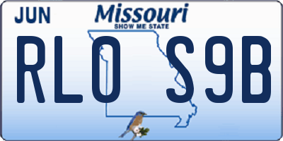 MO license plate RL0S9B