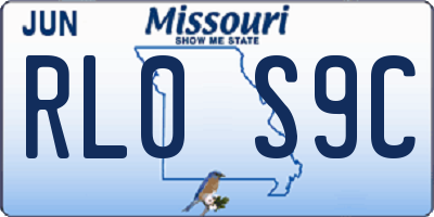 MO license plate RL0S9C
