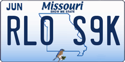 MO license plate RL0S9K