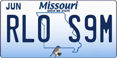 MO license plate RL0S9M