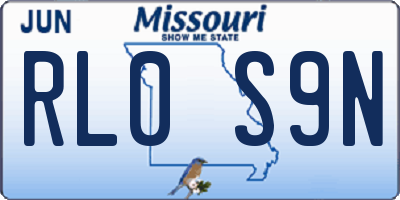 MO license plate RL0S9N
