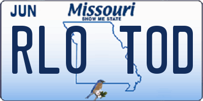 MO license plate RL0T0D