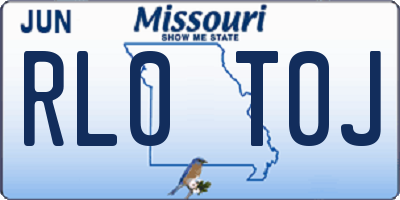 MO license plate RL0T0J