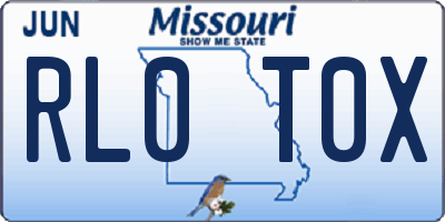 MO license plate RL0T0X