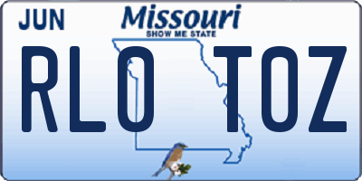 MO license plate RL0T0Z