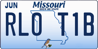 MO license plate RL0T1B
