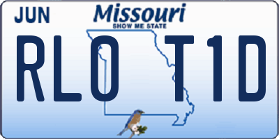 MO license plate RL0T1D