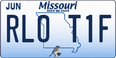 MO license plate RL0T1F