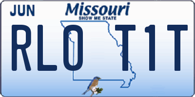 MO license plate RL0T1T