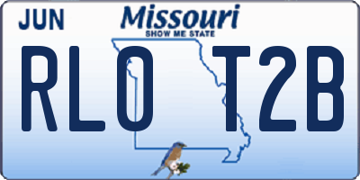 MO license plate RL0T2B