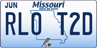 MO license plate RL0T2D