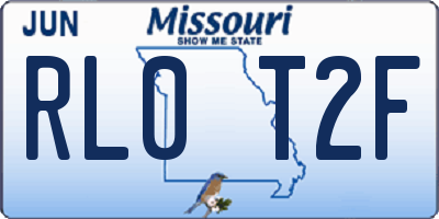 MO license plate RL0T2F