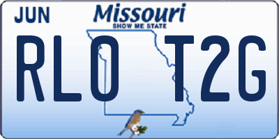 MO license plate RL0T2G