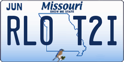 MO license plate RL0T2I