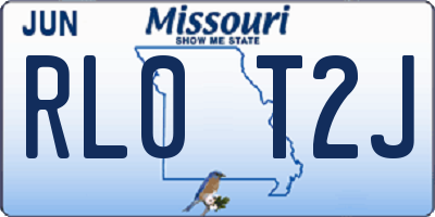 MO license plate RL0T2J