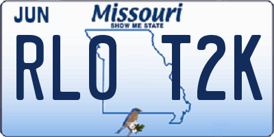 MO license plate RL0T2K