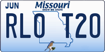 MO license plate RL0T2O