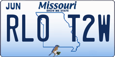 MO license plate RL0T2W