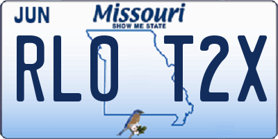 MO license plate RL0T2X