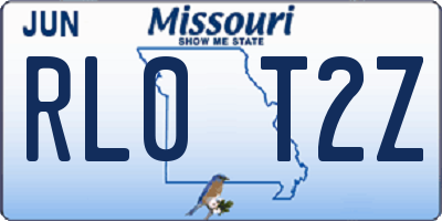 MO license plate RL0T2Z