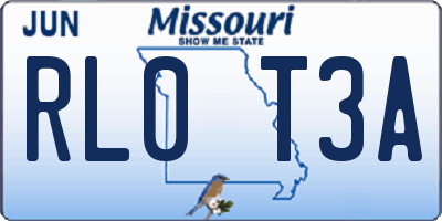 MO license plate RL0T3A