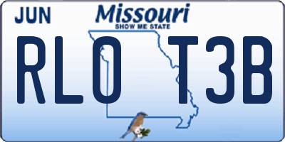 MO license plate RL0T3B