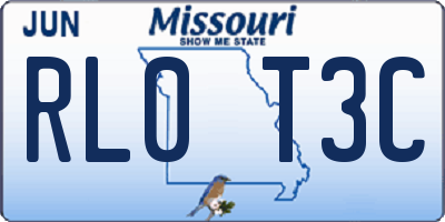 MO license plate RL0T3C