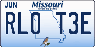 MO license plate RL0T3E