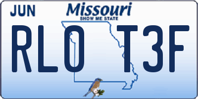 MO license plate RL0T3F