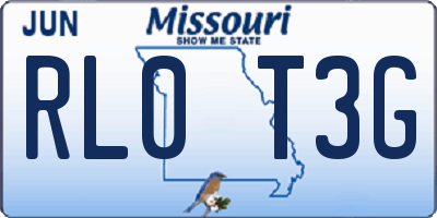 MO license plate RL0T3G
