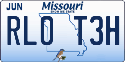 MO license plate RL0T3H