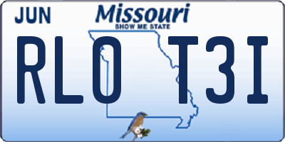 MO license plate RL0T3I