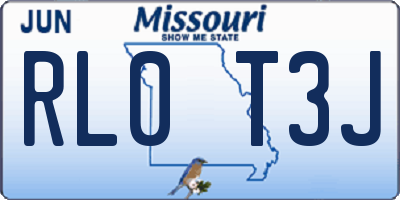 MO license plate RL0T3J