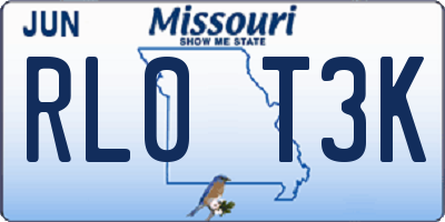 MO license plate RL0T3K