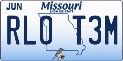 MO license plate RL0T3M
