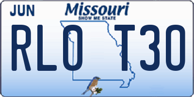 MO license plate RL0T3O