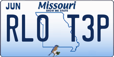 MO license plate RL0T3P