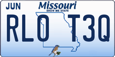 MO license plate RL0T3Q