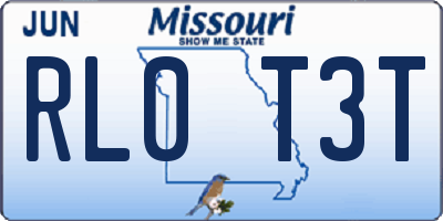 MO license plate RL0T3T