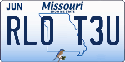 MO license plate RL0T3U