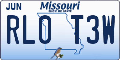 MO license plate RL0T3W