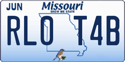 MO license plate RL0T4B