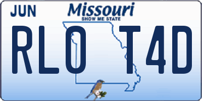 MO license plate RL0T4D