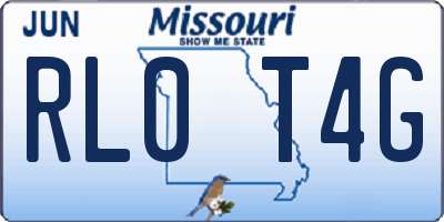 MO license plate RL0T4G