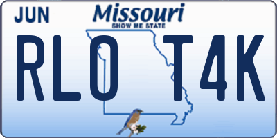 MO license plate RL0T4K