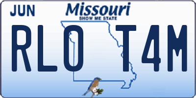 MO license plate RL0T4M