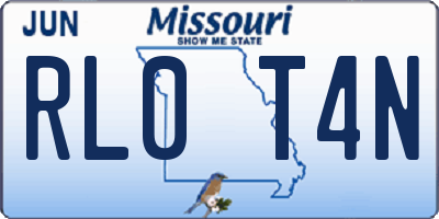 MO license plate RL0T4N