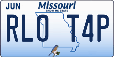 MO license plate RL0T4P