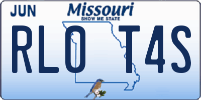MO license plate RL0T4S